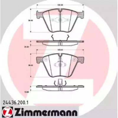 Комплект тормозных колодок, дисковый тормоз 244362001 ZIMMERMANN - купить в магазине запчастей по Украине