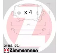 Комплект тормозных колодок, дисковый тормоз ZIMMERMANN 24483.170.1 244831701 ZIMMERMANN - купить в магазине запчастей по Украине