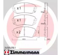 Комплект тормозных колодок, дисковый тормоз ZIMMERMANN 24501.170.1 245011701 ZIMMERMANN - купить в магазине запчастей по Украине