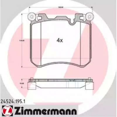 Комплект тормозных колодок, дисковый тормоз 245241951 ZIMMERMANN - купити в магазині запчастин по Україні