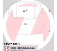 Комплект тормозных колодок, дисковый тормоз ZIMMERMANN 24537.160.1 245371601 ZIMMERMANN - купить в магазине запчастей по Украине
