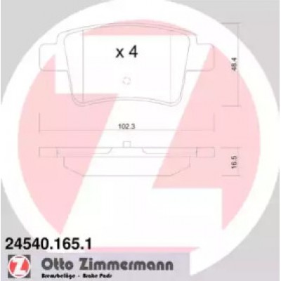 Комплект тормозных колодок, дисковый тормоз 245401651 ZIMMERMANN - купити в магазині запчастин по Україні