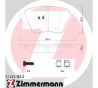 Комплект тормозных колодок, дисковый тормоз ZIMMERMANN 24563.165.2 245631652 ZIMMERMANN - купить в магазине запчастей по Украине