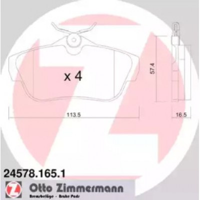 Комплект тормозных колодок, дисковый тормоз 245781651 ZIMMERMANN - купить в магазине запчастей по Украине