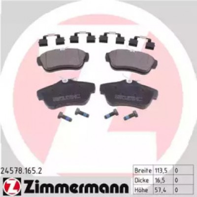 Комплект тормозных колодок, дисковый тормоз 245781652 ZIMMERMANN - купить в магазине запчастей по Украине