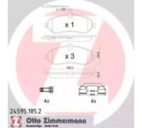 Комплект тормозных колодок, дисковый тормоз ZIMMERMANN 24595.185.2 245951852 ZIMMERMANN - купить в магазине запчастей по Украине