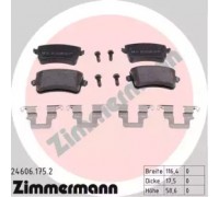 Комплект тормозных колодок, дисковый тормоз ZIMMERMANN 24606.175.2 246061752 ZIMMERMANN - купить в магазине запчастей по Украине