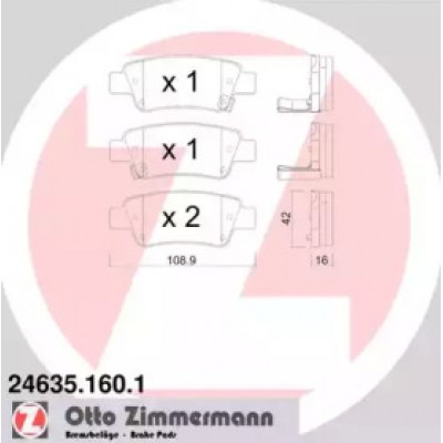 Комплект тормозных колодок, дисковый тормоз 246351601 ZIMMERMANN - купить в магазине запчастей по Украине