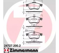 Комплект тормозных колодок, дисковый тормоз ZIMMERMANN 24727.200.2 247272002 ZIMMERMANN - купить в магазине запчастей по Украине