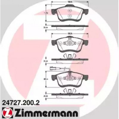 Комплект тормозных колодок, дисковый тормоз 247272002 ZIMMERMANN - купить в магазине запчастей по Украине