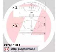 Комплект тормозных колодок, дисковый тормоз ZIMMERMANN 24743.190.1 247431901 ZIMMERMANN - купить в магазине запчастей по Украине