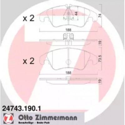 Комплект тормозных колодок, дисковый тормоз 247431901 ZIMMERMANN - купить в магазине запчастей по Украине