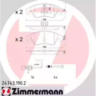 Комплект тормозных колодок, дисковый тормоз 247431902 ZIMMERMANN - купить в магазине запчастей по Украине
