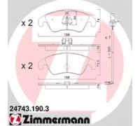 Комплект тормозных колодок, дисковый тормоз ZIMMERMANN 24743.190.3 247431903 ZIMMERMANN - купить в магазине запчастей по Украине