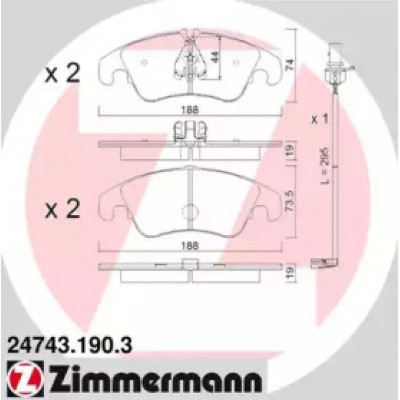 Комплект тормозных колодок, дисковый тормоз 247431903 ZIMMERMANN - купить в магазине запчастей по Украине