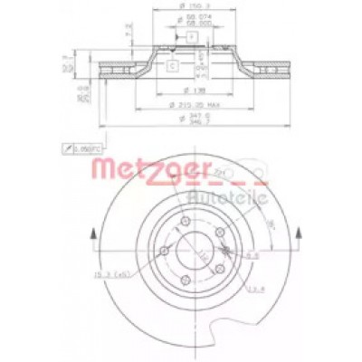 Тормозной диск 24891V METZGER - купить в магазине запчастей по Украине
