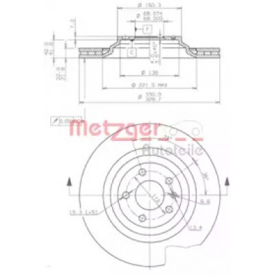 Тормозной диск 24892 METZGER - купить в магазине запчастей по Украине