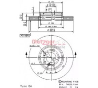 Тормозной диск METZGER 24896 V 24896V METZGER - купить в магазине запчастей по Украине