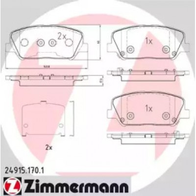 Комплект тормозных колодок, дисковый тормоз 249151701 ZIMMERMANN - купить в магазине запчастей по Украине