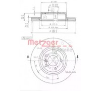 Тормозной диск METZGER 24916 V 24916V METZGER - купить в магазине запчастей по Украине