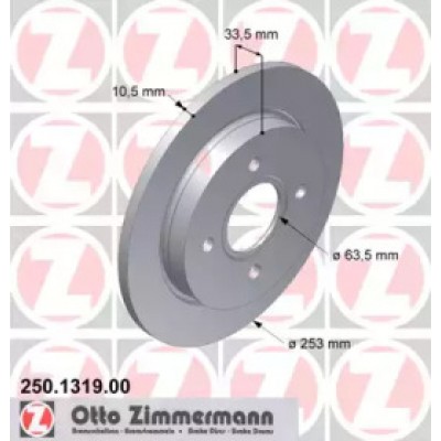 Тормозной диск 250131900 ZIMMERMANN - купить в магазине запчастей по Украине