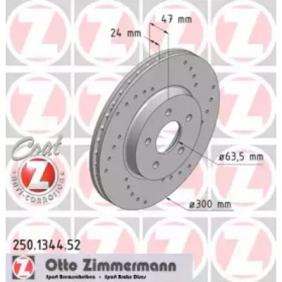 Тормозной диск 250134452 ZIMMERMANN - купить в магазине запчастей по Украине