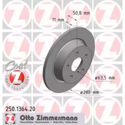Тормозной диск 250136420 ZIMMERMANN - купити в магазині запчастин по Україні
