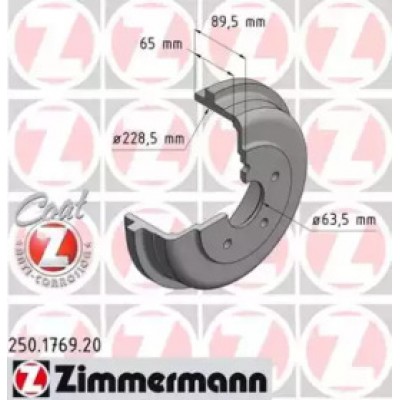Тормозной барабан 250176920 ZIMMERMANN - купить в магазине запчастей по Украине