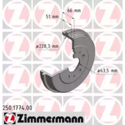 Тормозной барабан 250177400 ZIMMERMANN - купить в магазине запчастей по Украине