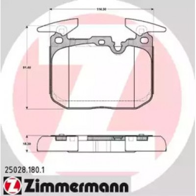 Комплект тормозных колодок, дисковый тормоз 250281801 ZIMMERMANN - купить в магазине запчастей по Украине