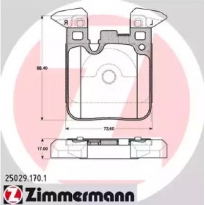 Комплект тормозных колодок, дисковый тормоз 250291701 ZIMMERMANN - купить в магазине запчастей по Украине