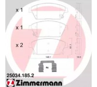 Комплект тормозных колодок, дисковый тормоз ZIMMERMANN 25034.185.2 250341852 ZIMMERMANN - купить в магазине запчастей по Украине