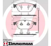 Комплект тормозных колодок, дисковый тормоз ZIMMERMANN 25160.200.2 251602002 ZIMMERMANN - купить в магазине запчастей по Украине