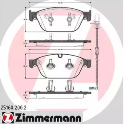 Комплект тормозных колодок, дисковый тормоз 251602002 ZIMMERMANN - купить в магазине запчастей по Украине