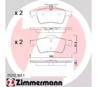 Комплект тормозных колодок, дисковый тормоз ZIMMERMANN 25212.160.1 252121601 ZIMMERMANN - купить в магазине запчастей по Украине