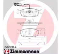 Комплект тормозных колодок, дисковый тормоз ZIMMERMANN 25429.180.2 254291802 ZIMMERMANN - купить в магазине запчастей по Украине