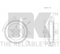 Тормозной барабан NK 254527 254527 NK - купить в магазине запчастей по Украине