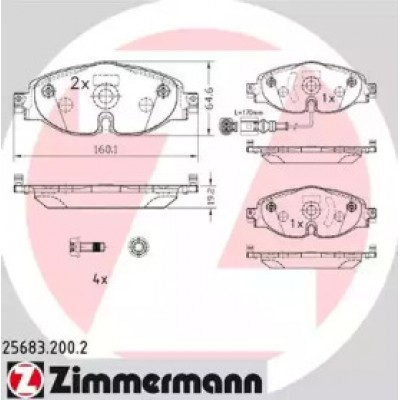 Комплект тормозных колодок, дисковый тормоз 256832002 ZIMMERMANN - купить в магазине запчастей по Украине