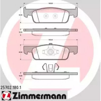 Комплект тормозных колодок, дисковый тормоз 257021801 ZIMMERMANN - купить в магазине запчастей по Украине