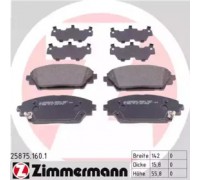 Комплект тормозных колодок, дисковый тормоз ZIMMERMANN 25875.160.1 258751601 ZIMMERMANN - купить в магазине запчастей по Украине