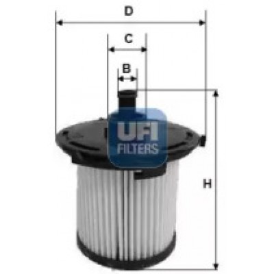 Топливный фильтр 2607400 UFI - купить в магазине запчастей по Украине