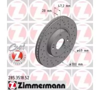 Тормозной диск ZIMMERMANN 285.3518.52 285351852 ZIMMERMANN - купить в магазине запчастей по Украине