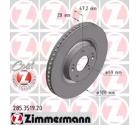 Тормозной диск ZIMMERMANN 285.3519.20 285351920 ZIMMERMANN - купить в магазине запчастей по Украине