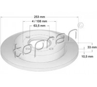 Тормозной диск TOPRAN 300 293 300293 TOPRAN - купить в магазине запчастей по Украине