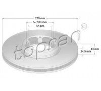 Тормозной диск TOPRAN 302 334 302334 TOPRAN - купить в магазине запчастей по Украине
