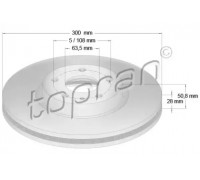 Тормозной диск TOPRAN 304 854 304854 TOPRAN - купить в магазине запчастей по Украине