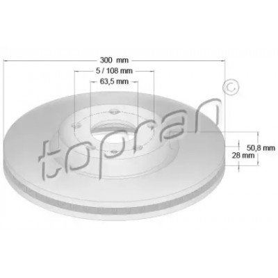 Тормозной диск 304854 TOPRAN - купить в магазине запчастей по Украине