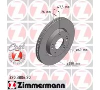 Тормозной диск ZIMMERMANN 320.3806.20 320380620 ZIMMERMANN - купить в магазине запчастей по Украине