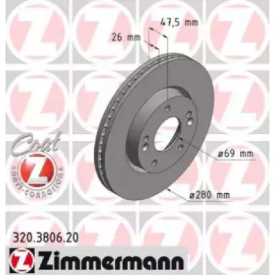 Тормозной диск 320380620 ZIMMERMANN - купить в магазине запчастей по Украине