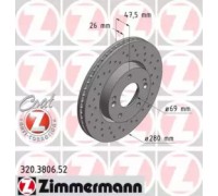 Тормозной диск ZIMMERMANN 320.3806.52 320380652 ZIMMERMANN - купить в магазине запчастей по Украине